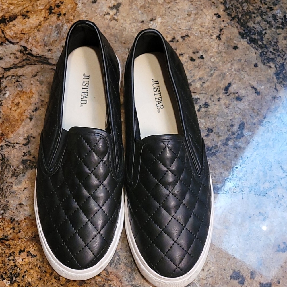 Black slip on loafers sz 9